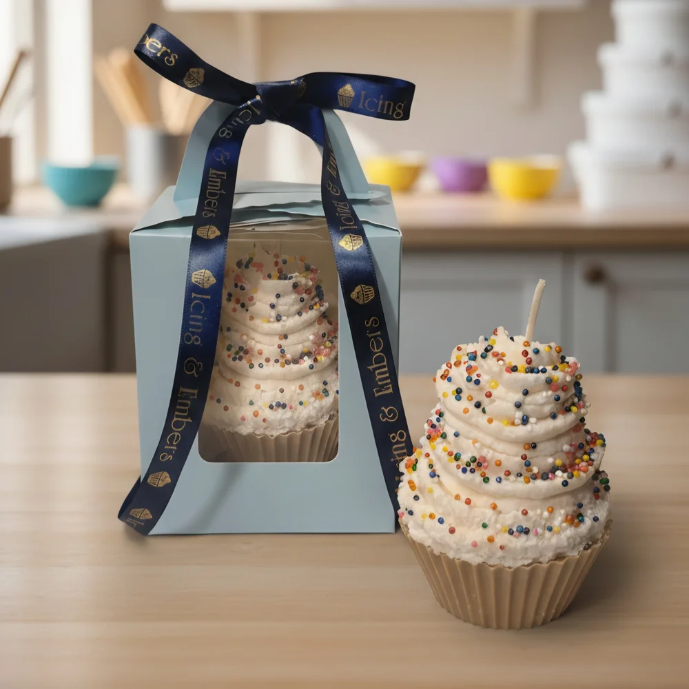 Cupcake Candle with Colorful Sprinkles
